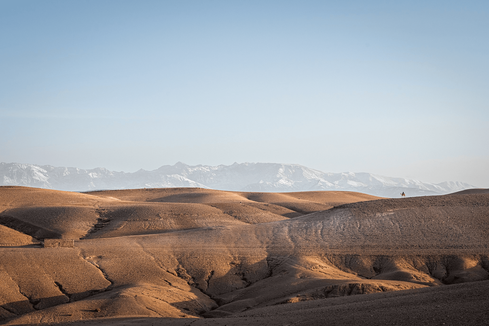Real Moroccan Sahara mining landscape near Erfoud